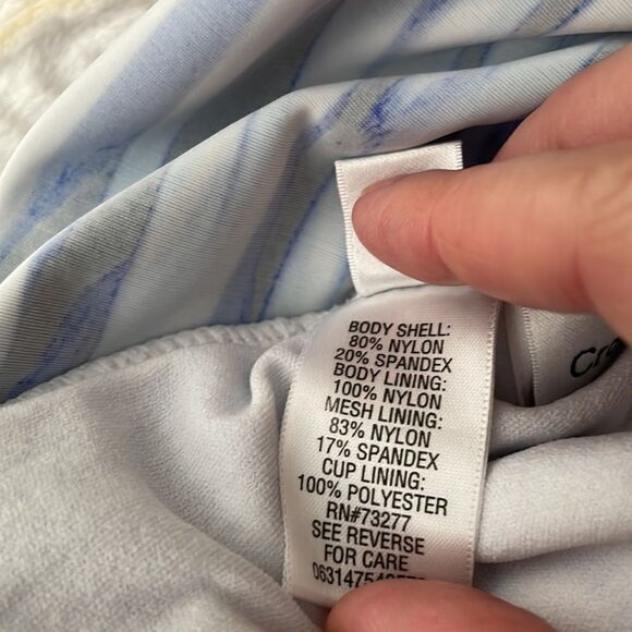 Croft & Barrow Striped Tankini Swimsuit Top Size 10 Blue - Picture 12 of 12